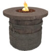 Sunnydaze Rope and Barrel Propane Gas Fire Pit Table with Lava Rocks - 29-Inch