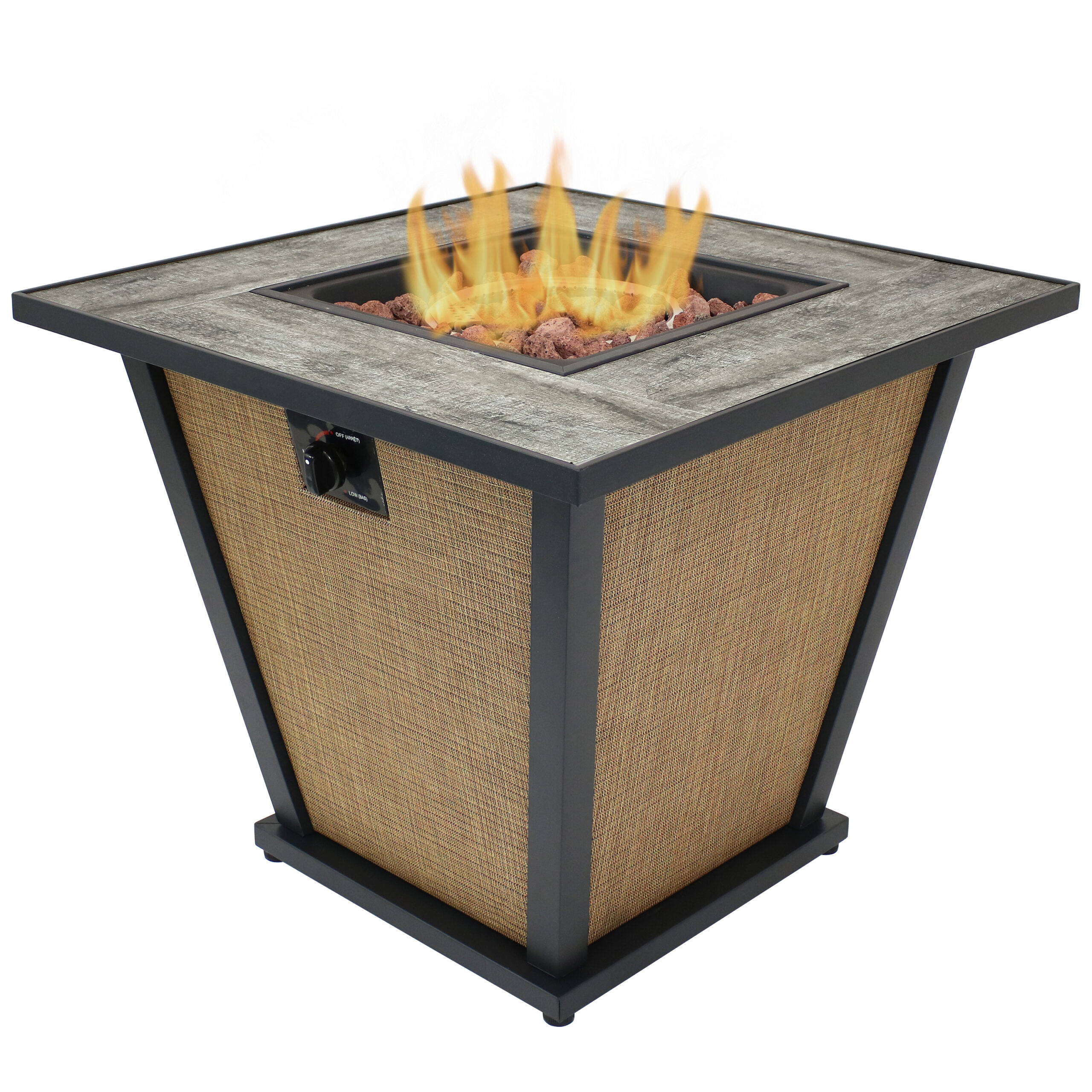 Sunnydaze Reykir Propane Gas Fire Pit - 24-Inch
