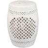 Sunnydaze Marrakesh Lattice Ceramic Decorative Garden Stool - White - 17.75"