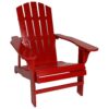 Sunnydaze Coastal Bliss Wooden Adirondack Chair - Red Sunnydaze Coastal Bliss Wooden Adirondack Chair - Red