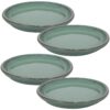 Sunnydaze Ceramic Planter Saucer - Seafoam - 12-Inch - Set of 4 Sunnydaze Ceramic Planter Saucer - Seafoam - 12-Inch - Set of 4