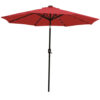 Sunnydaze Solar Powered LED Lighted Patio Umbrella with Tilt & Crank, 9 Foot, Red