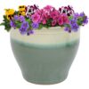 Sunnydaze Studio Ceramic Indoor/Outdoor Planter - Seafoam- 18-Inch