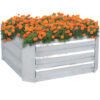 Sunnydaze Galvanized Steel Raised Bed - 24-Inch Square - Silver