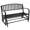 Sunnydaze Black Steel Patio Glider Bench - 50-Inch