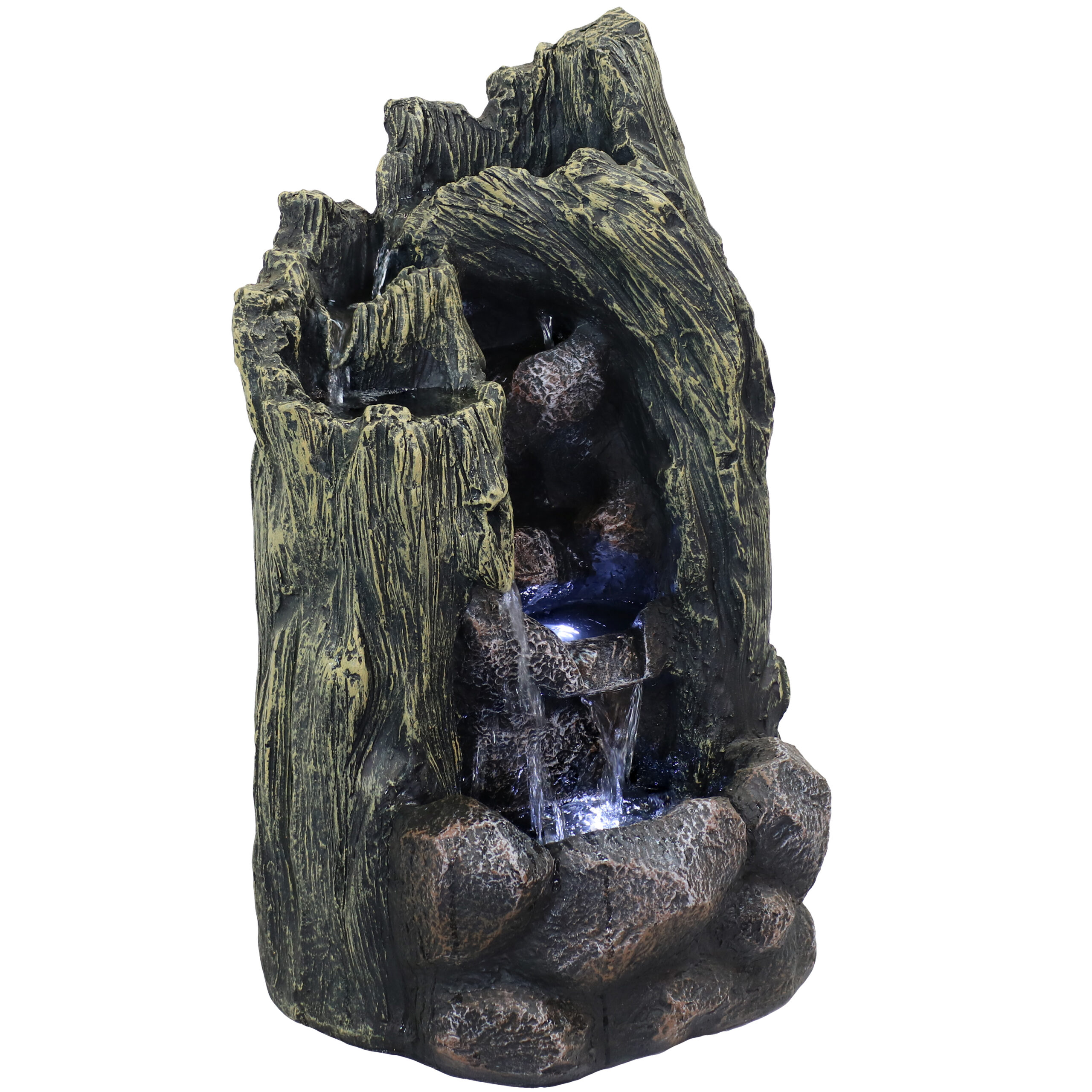 Sunnydaze Cavern of Mystery Outdoor Water Fountain with LED Light
