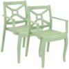 Sunnydaze Tristana Plastic Outdoor Patio Arm Chair - Set of 2 - Green Sunnydaze Tristana Plastic Outdoor Patio Arm Chair - Set of 2 - Green