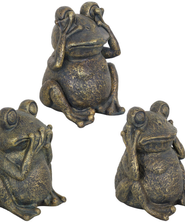 Hear No Evil, See No Evil, Speak No Evil Frog Trio Statue