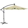 Sunnydaze Offset Patio Umbrella with Solar LED Lights - 9-Foot - Pale Buttercup Sunnydaze Offset Patio Umbrella with Solar LED Lights - 9-Foot - Pale Buttercup