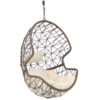 Sunnydaze Danielle Hanging Egg Chair, Resin Wicker Basket Design, Outdoor Use, Includes Cushion, Beige