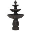 Sunnydaze 3-Tier Classic Tulip Outdoor Water Fountain - 46-Inch