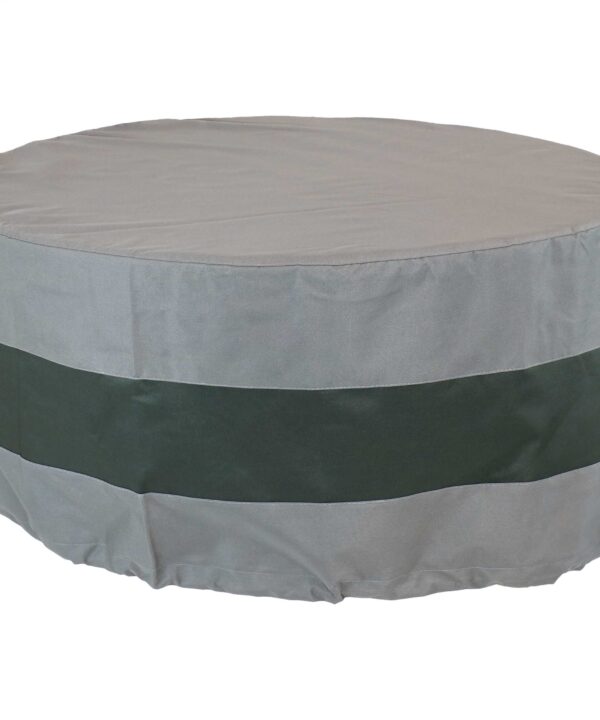 Sunnydaze Round 2-Tone Outdoor Fire Pit Cover - Gray/Green Stripe - 36-Inch