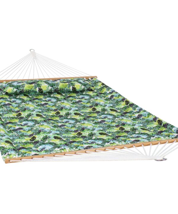 Sunnydaze Spreader Bar Hammock - Tropical Greenery
