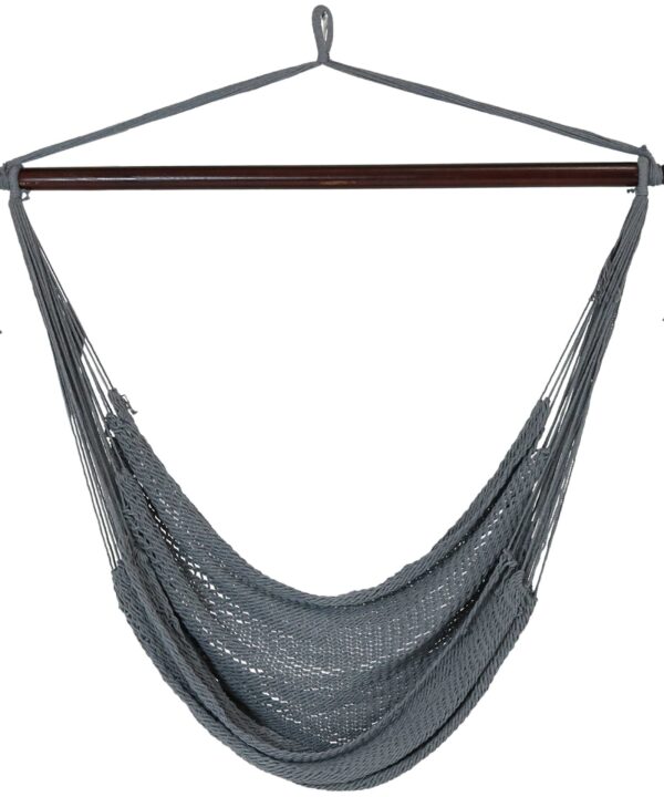 Sunnydaze Hanging Caribbean XL Hammock Chair - Gray