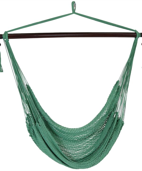 Sunnydaze Hanging Caribbean XL Hammock Chair - Jungle Green