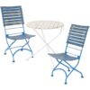 Sunnydaze Cafe Couleur Chestnut Wooden Folding Bistro Table and Chairs - 3-Piece