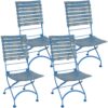 Sunnydaze Cafe Couleur Folding Chestnut Wooden Folding Chair - Blue - Set of 4 Sunnydaze Cafe Couleur Folding Chestnut Wooden Folding Chair - Blue - Set of 4