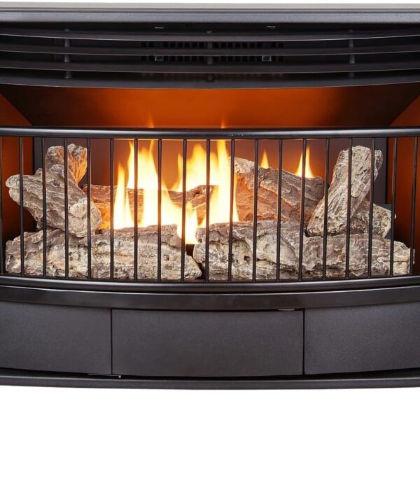 ProCom Ventless 25,000 BTU Space Saving Free Standing Dual Fuel Fireplace with Built In Thermostat