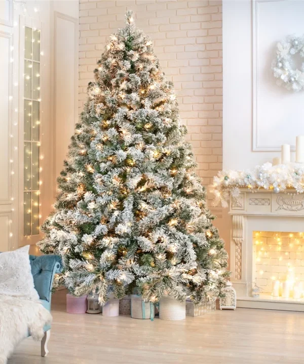 Pre-lit Flocked Artificial Christmas Tree