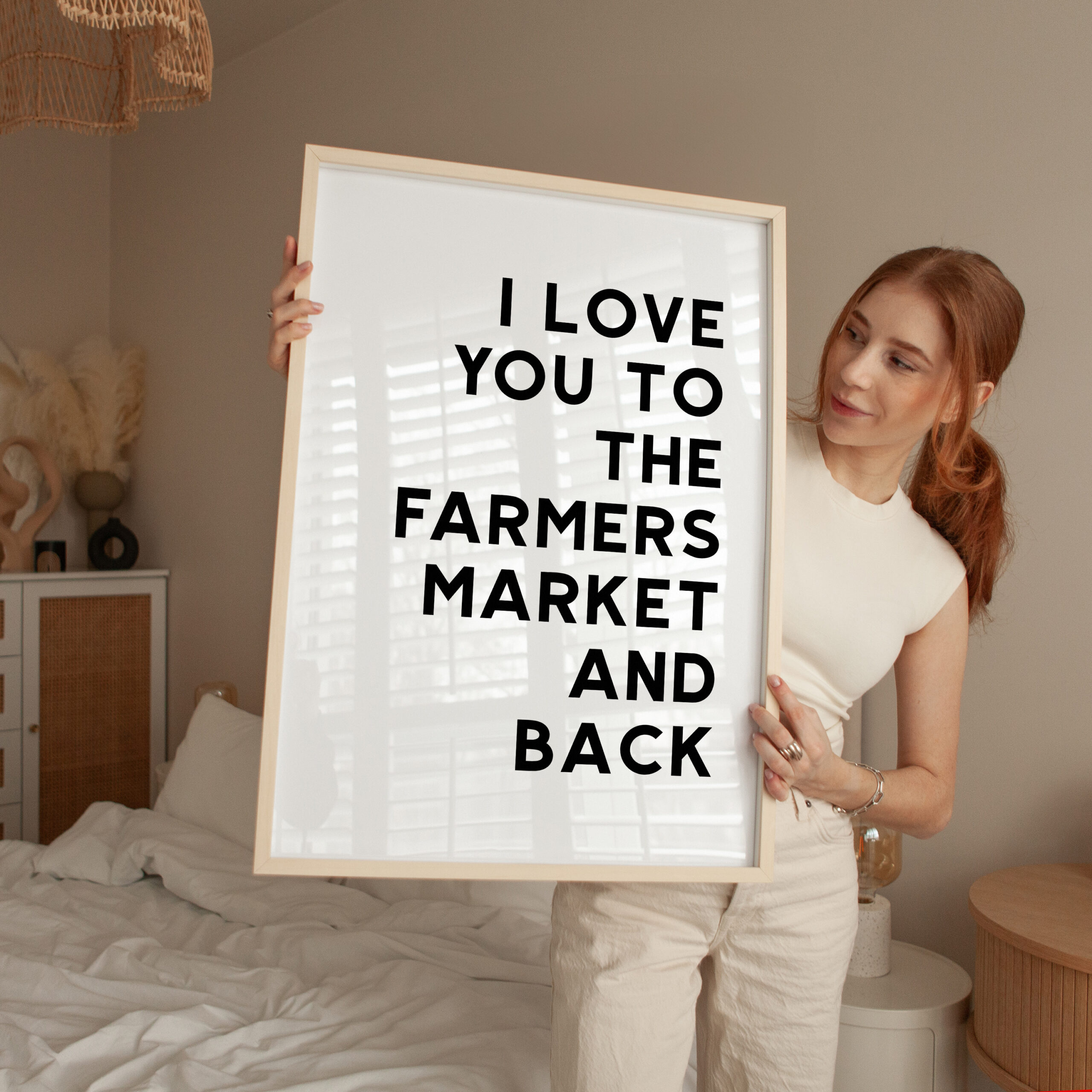 I Love You To The Farmers Market and Back Typography Art Print - Image 3