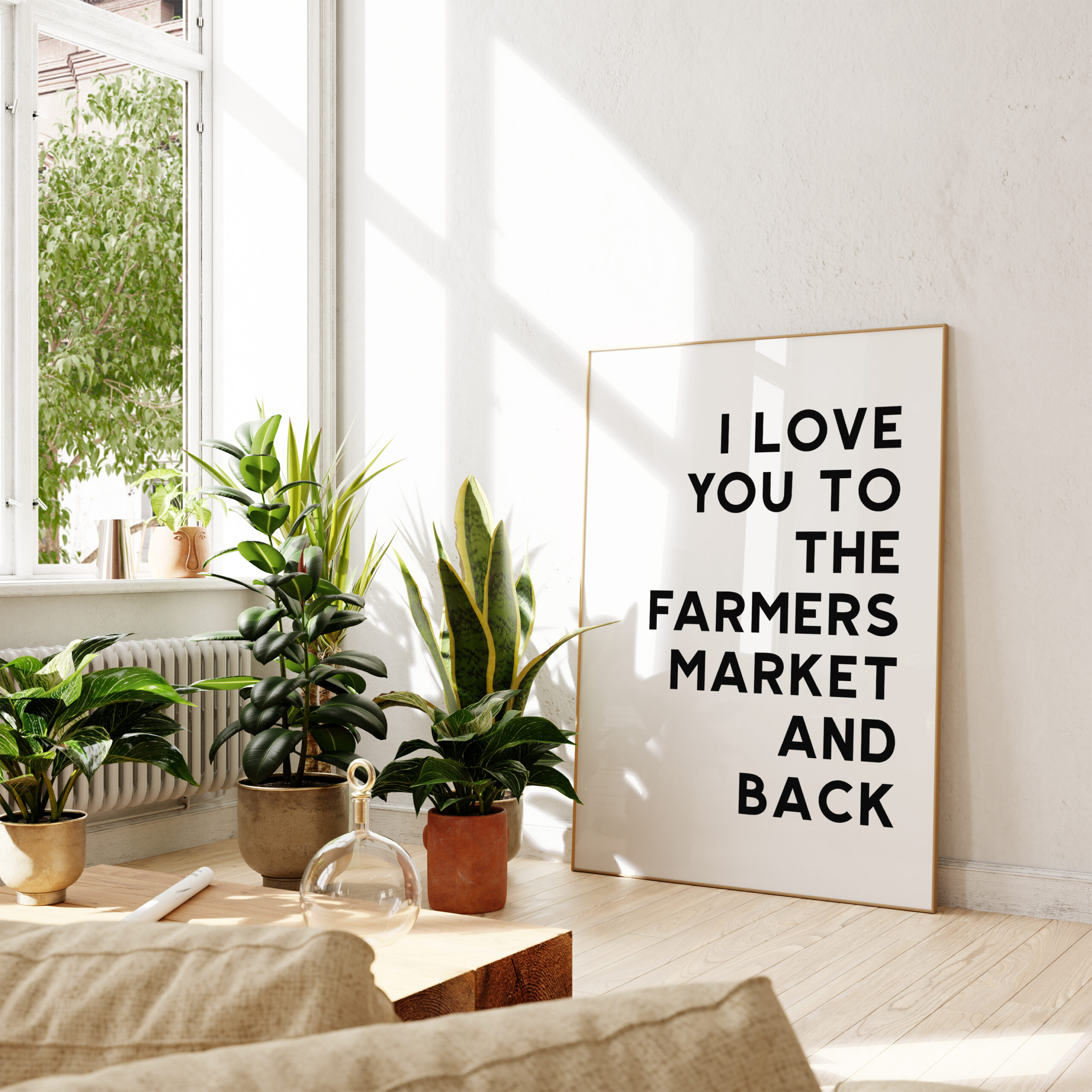 I Love You To The Farmers Market and Back Typography Art Print - Image 4