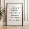 A House Is Made of Walls and Beams A Home is Built with Love and Dreams Typography Art Print A House Is Made of Walls and Beams A Home is Built with Love and Dreams Typography Art Print