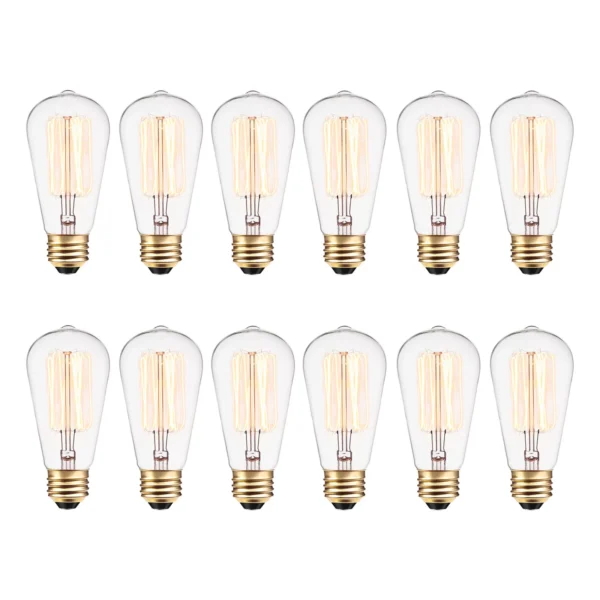 Vintage 40 Watt Dimmable Clear Bulb (Set of 12)