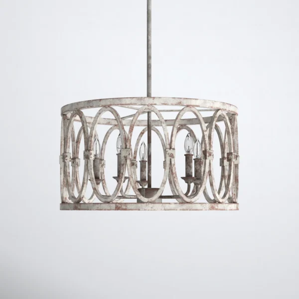 Huntington 5 Light Metal Dimmable Drum Chandelier