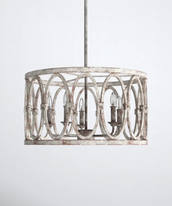 Huntington 5 Light Metal Dimmable Drum Chandelier