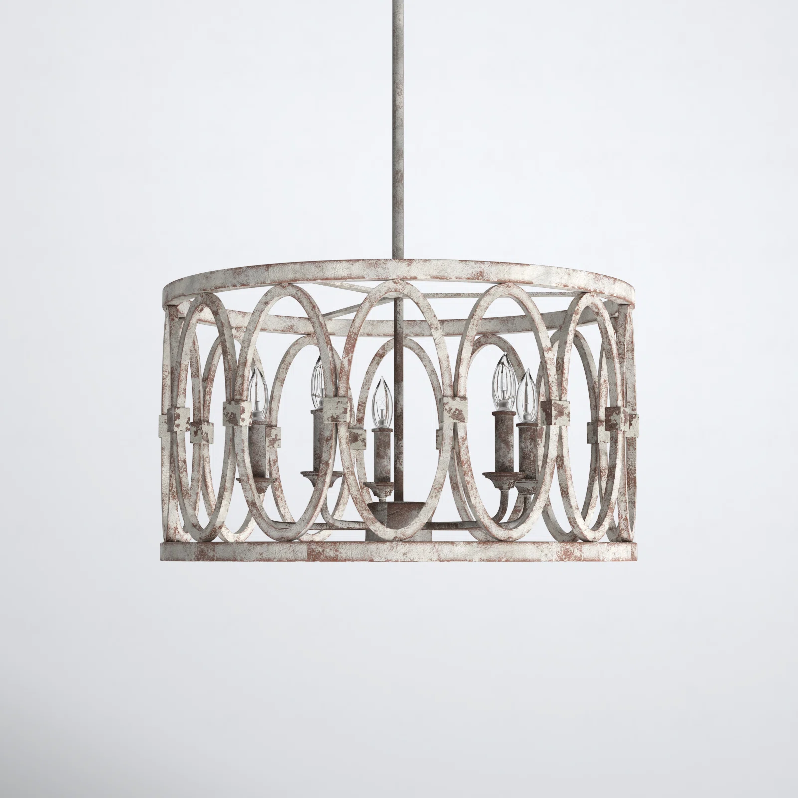 Huntington 5 Light Metal Dimmable Drum Chandelier