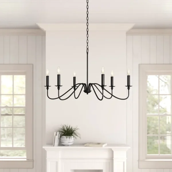 Ableton 6 Light Metal Dimmable Chandelier
