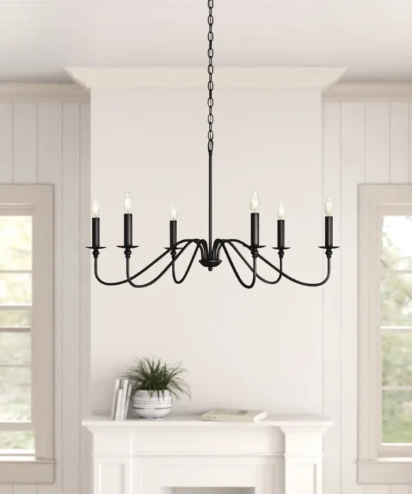 Ableton 6 Light Metal Dimmable Chandelier