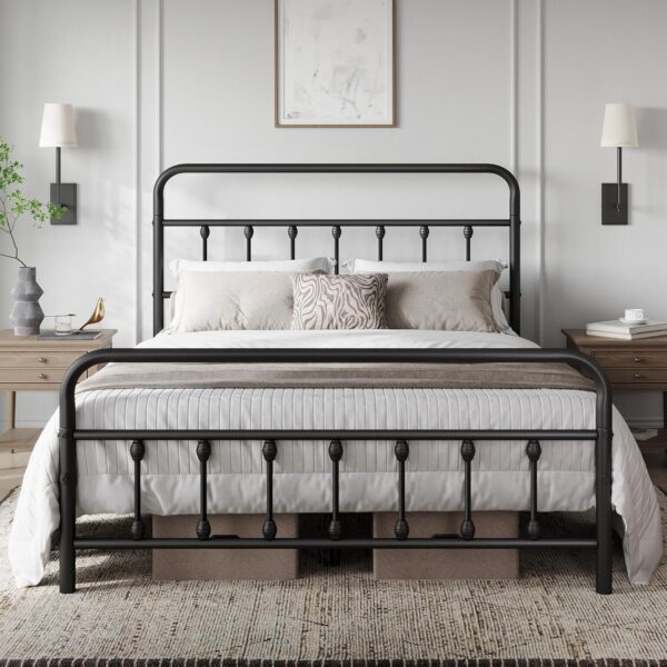 Yaheetech Classic Metal Platform Farmhouse Bed Frame