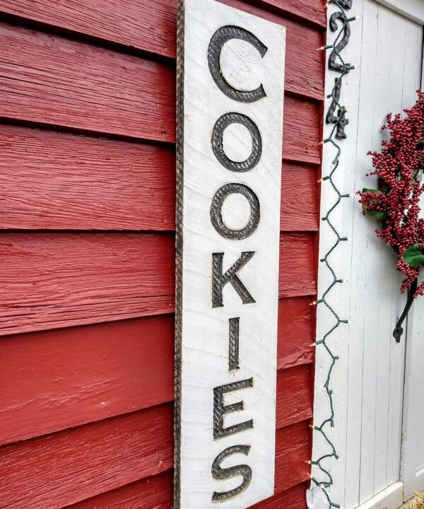 Large Carved Cookies Sign 40"T X10"W Farmhouse Style Bakery