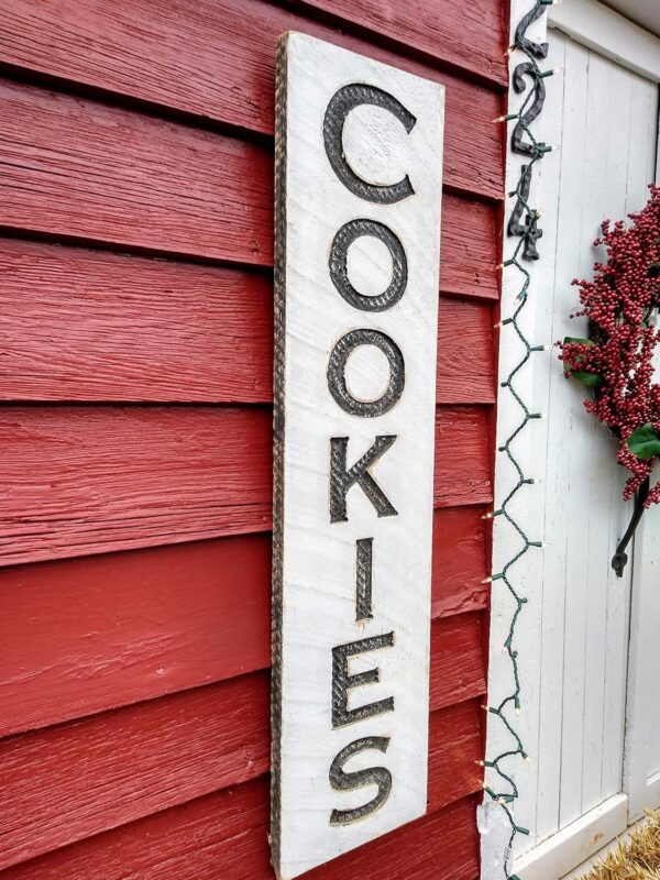 Large Carved Cookies Sign 40"T X10"W Farmhouse Style Bakery