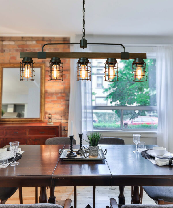 Keedysville 5 - Light Dimmable Kitchen Island Modern Linear Chandelier