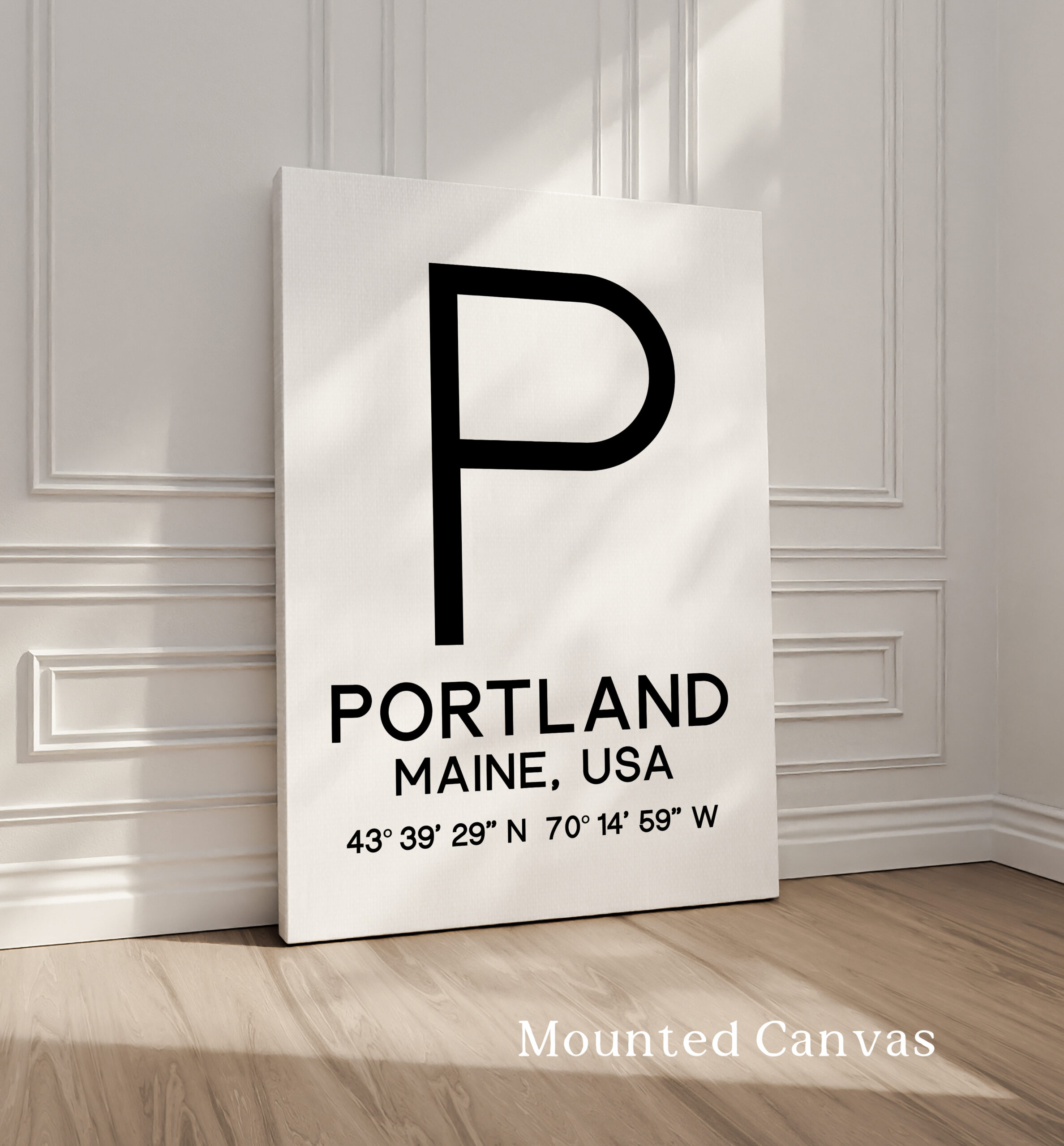 Portland, Maine with GPS Coordinates Typography Art Print • Minimalist Wall Art - Image 2