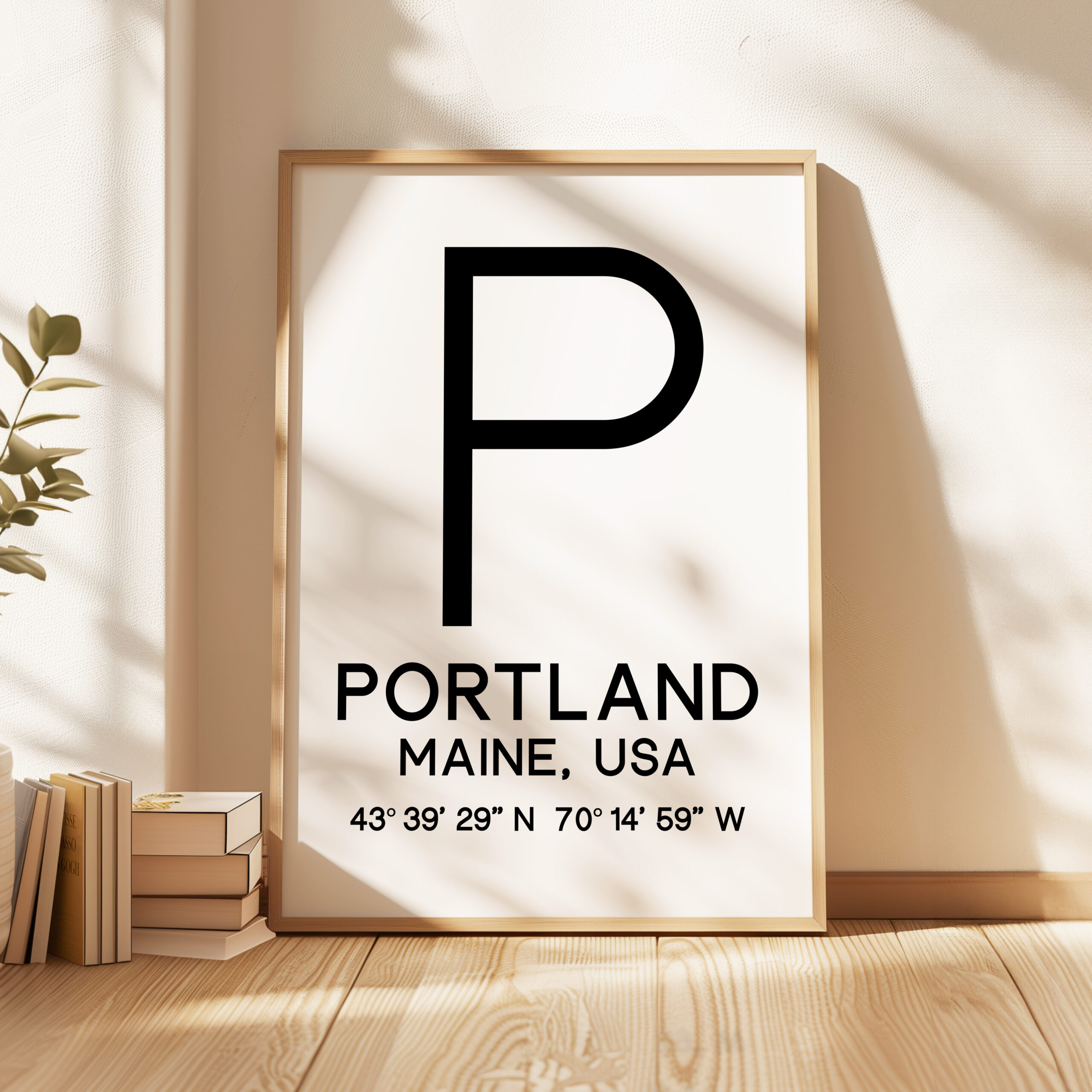 Portland, Maine with GPS Coordinates Typography Art Print • Minimalist Wall Art - Image 6