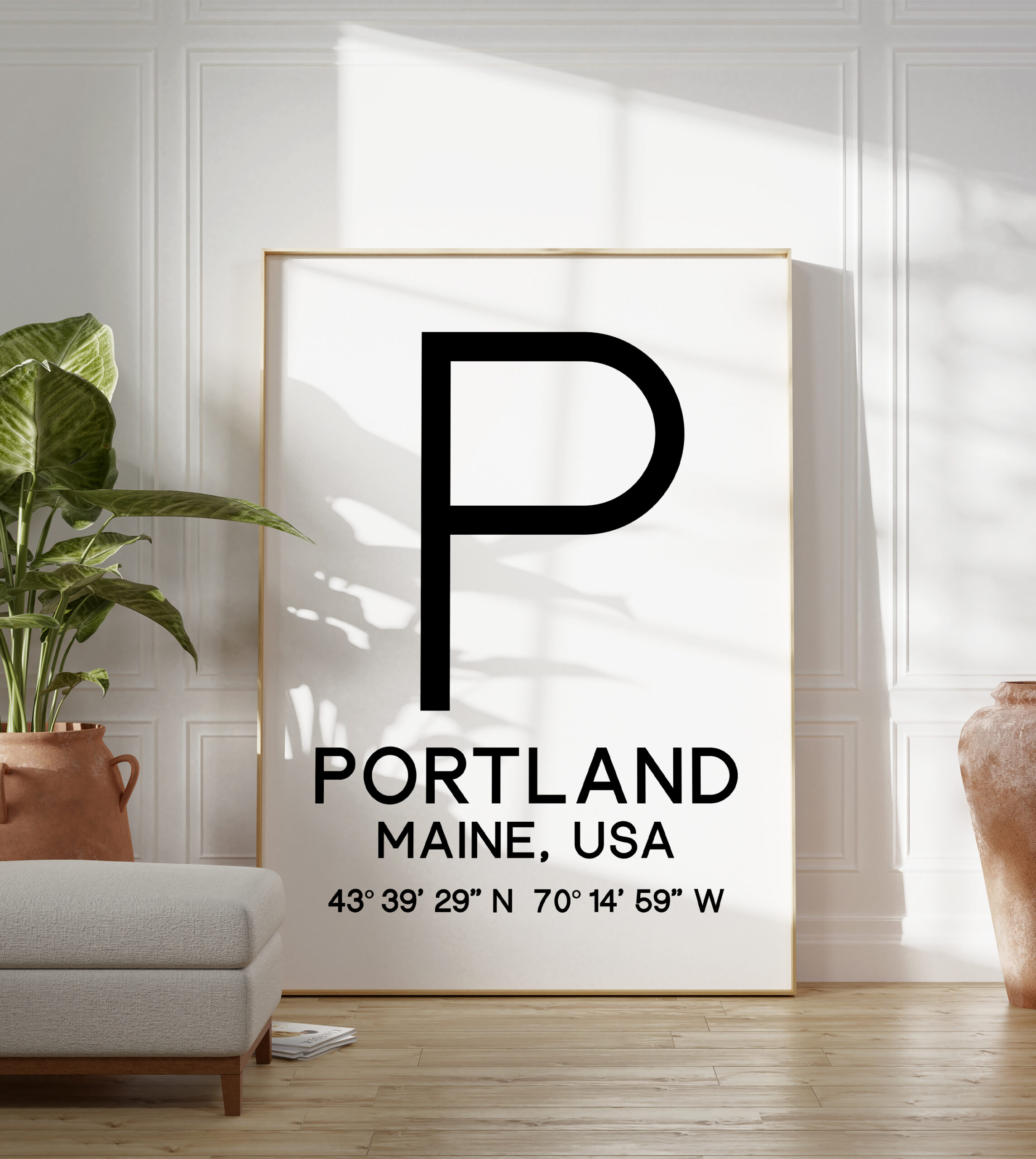 Portland, Maine with GPS Coordinates Typography Art Print • Minimalist Wall Art - Image 5