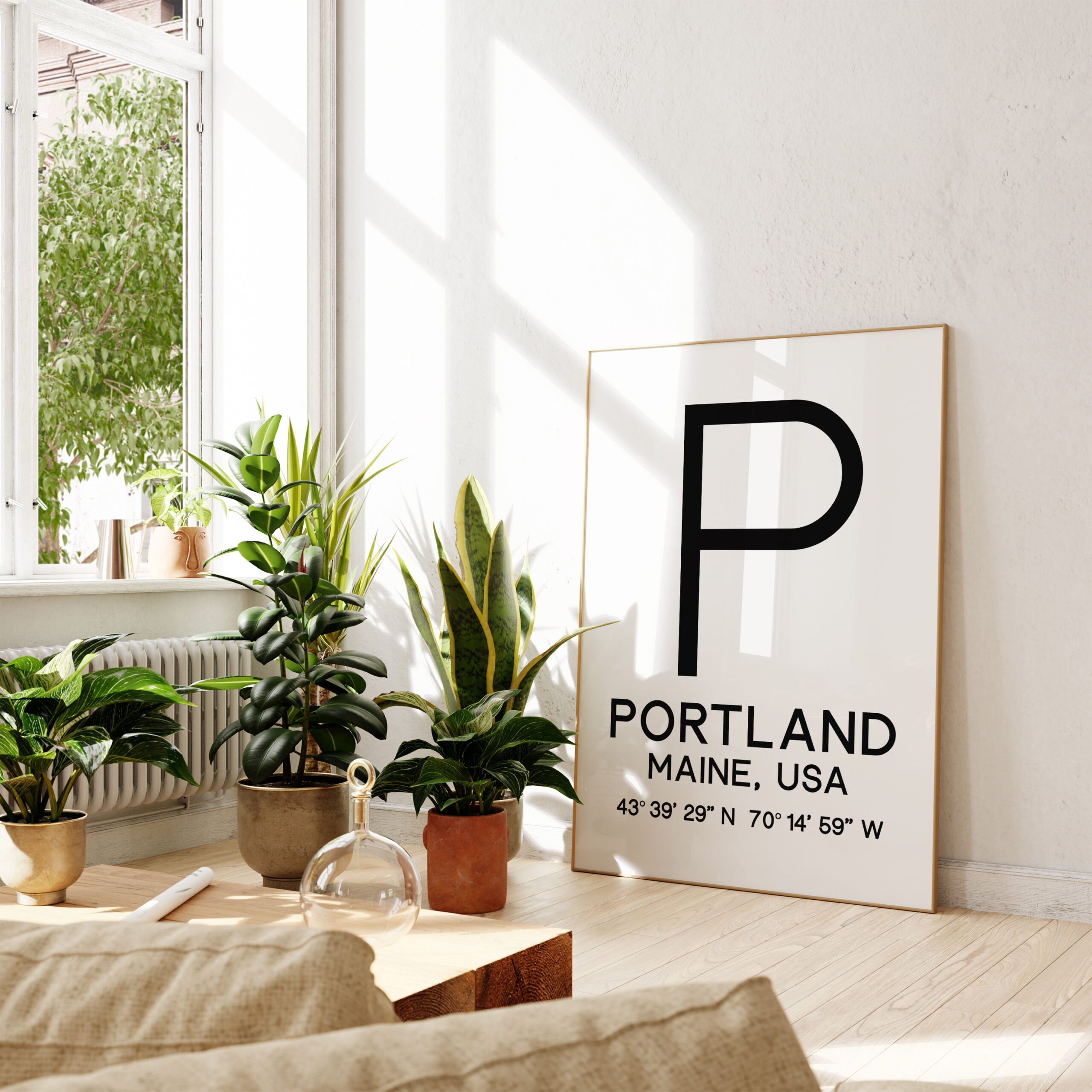 Portland, Maine with GPS Coordinates Typography Art Print • Minimalist Wall Art - Image 4