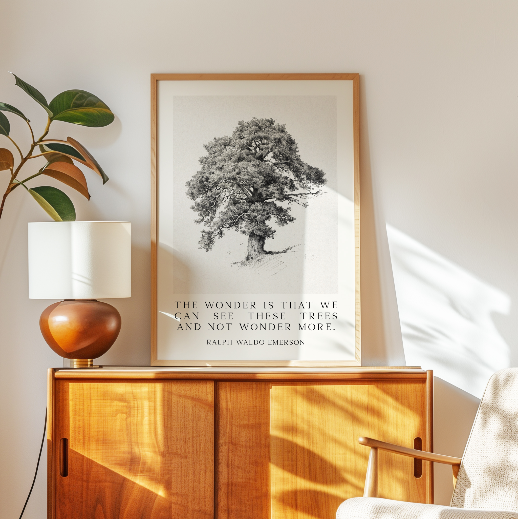 The Wonder Is That We Can See These Trees – Ralph Waldo Emerson Quote Print –  Nature Typography Wall Art
