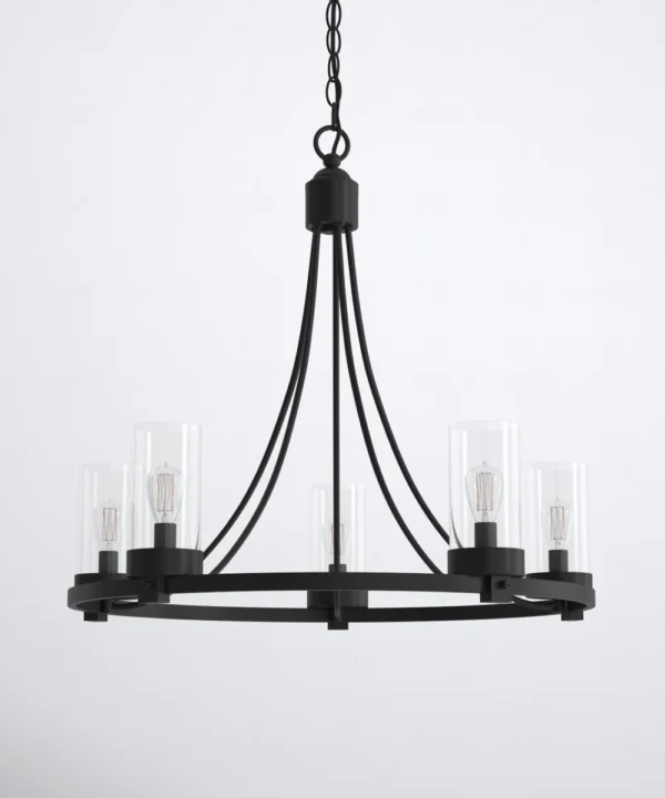 Laurie 5 - Light Wagon Wheel Chandelier