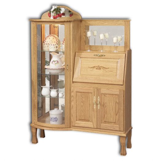 Rectangular Curio with Secretary Desk