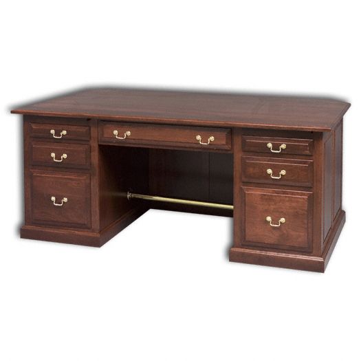 Executive Desk w- Raised Panel Back & Rail