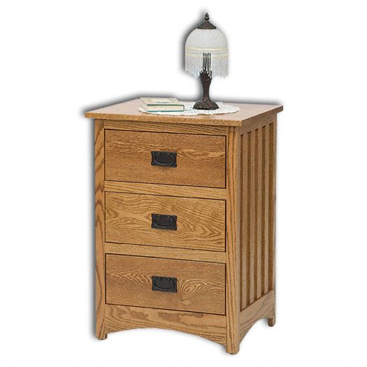 Mission 3 Drawer Deep Nightstand