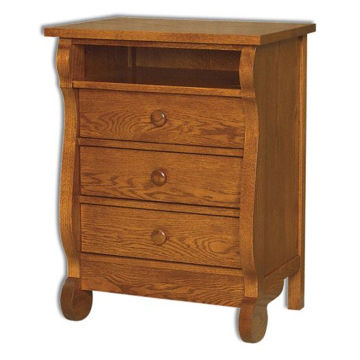 Old Classic Sleigh 3-Drawer Nightstand w-Opening