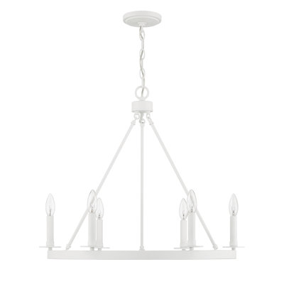 Edise 6-Light Chandelier In Bisque White