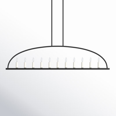 Roumel 11 Light Black Linear Chandelier