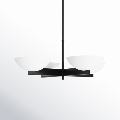 4-Light Chandelier In Matte Black