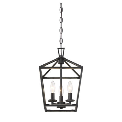 Hastings 3-Light Lantern Geometric Chandelier